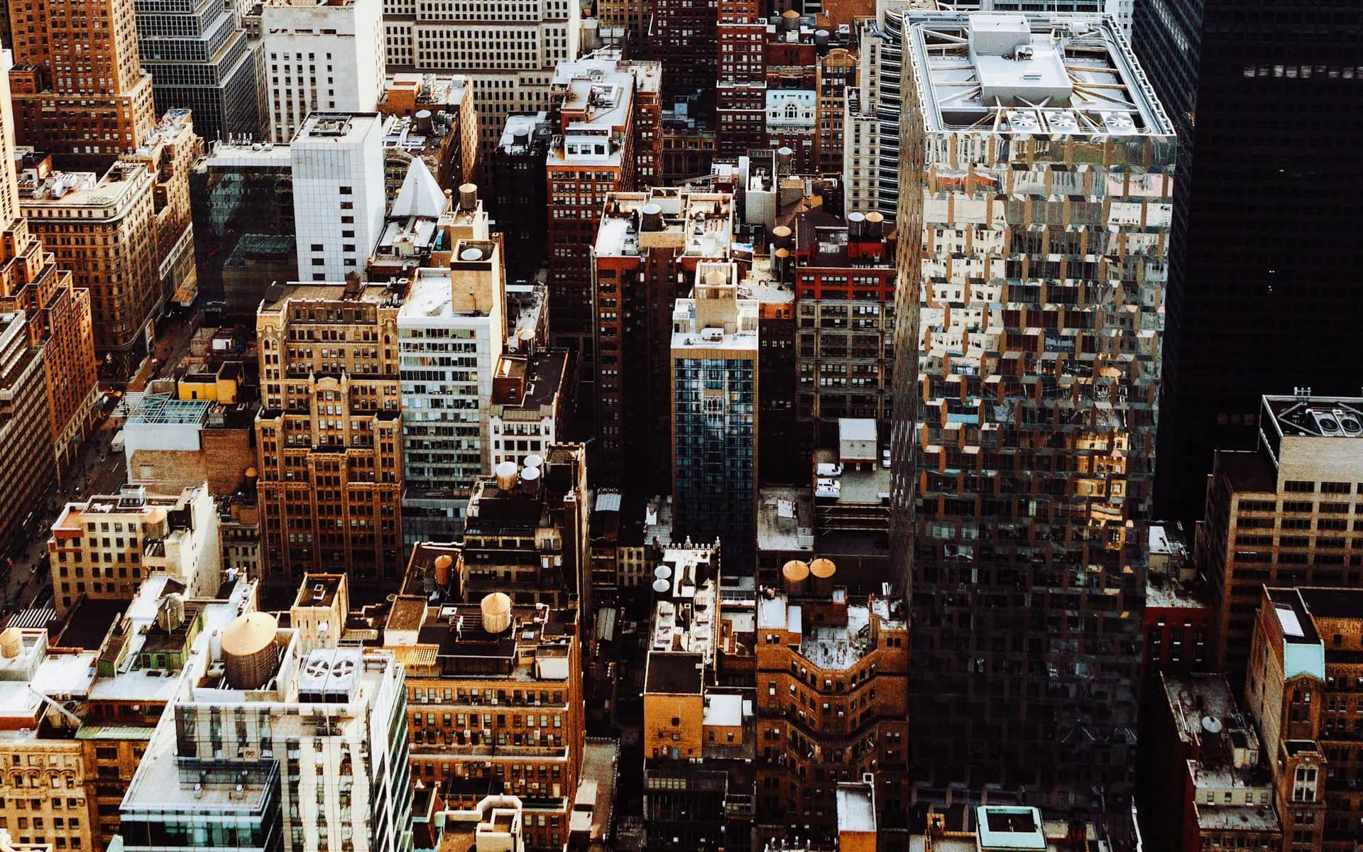 Vista aérea dos edifícios de Nova York